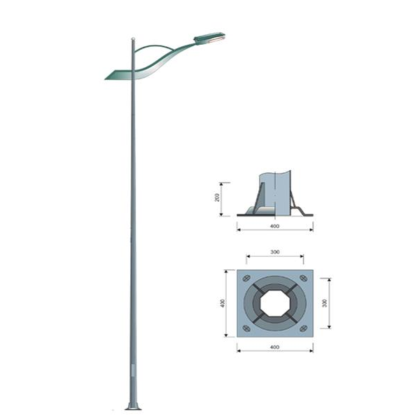 CỘT THÉP BÁT GIÁC CẦN CÁNH HẠC ĐƠN